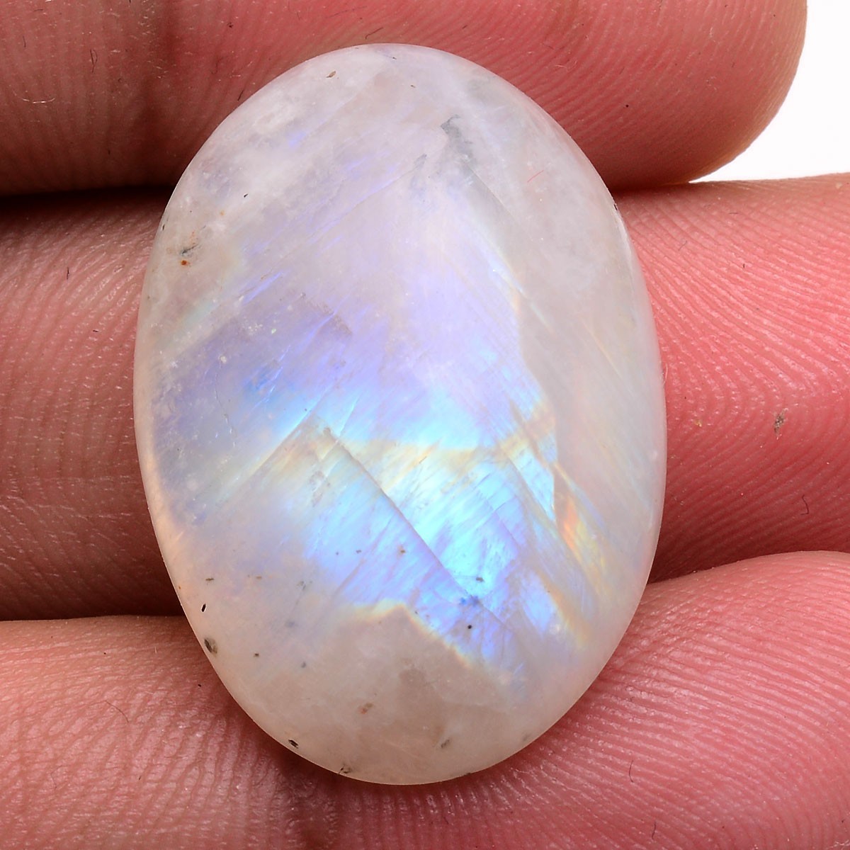 36.00 Cts Natural Rainbow Moonstone 27mmx19mm Pendant Size Cabochon Gemstone