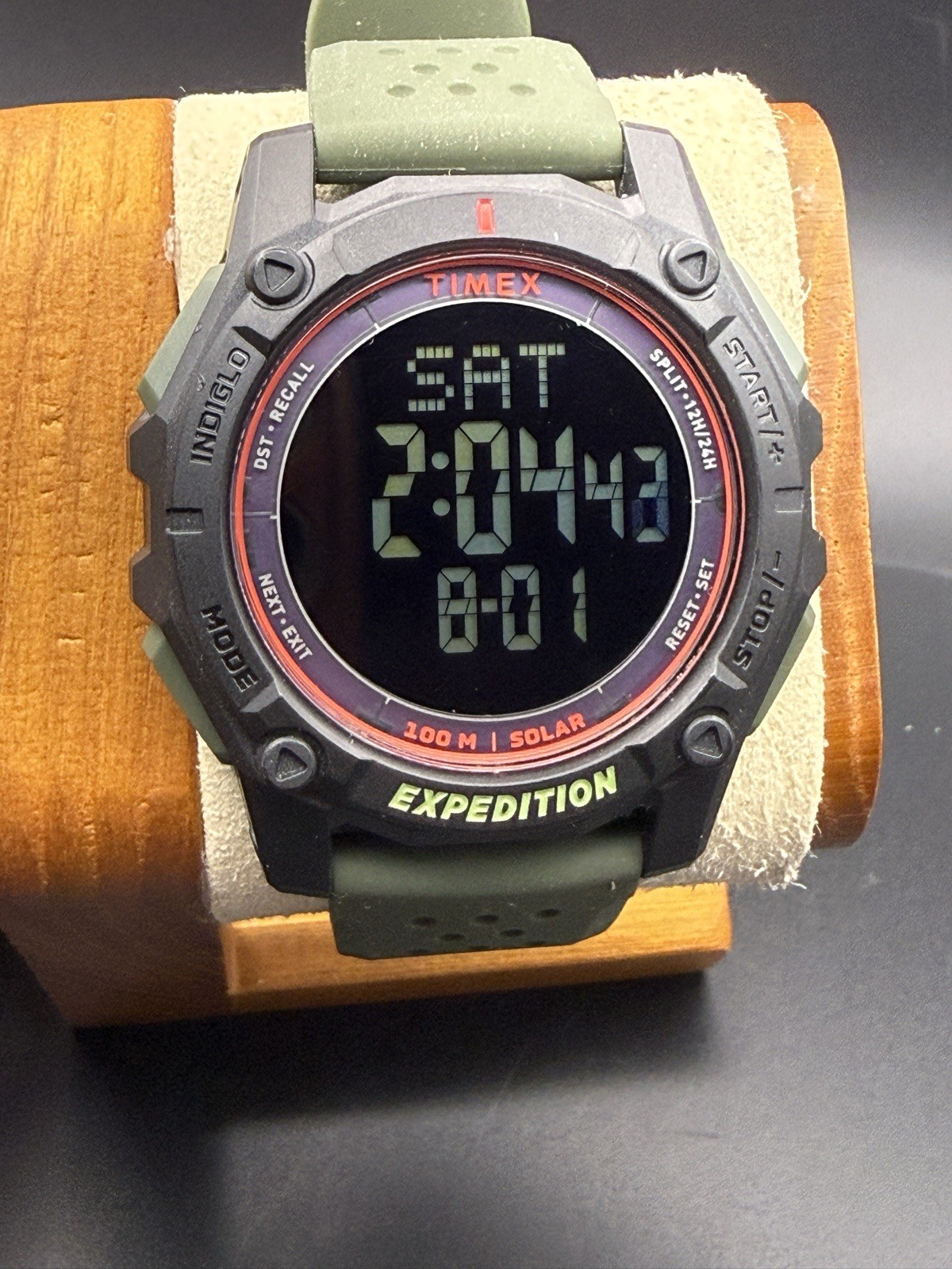 Timex Expedition Ridge Solar Digital Watch Green / Black TW4B33700 100M INDIGLO