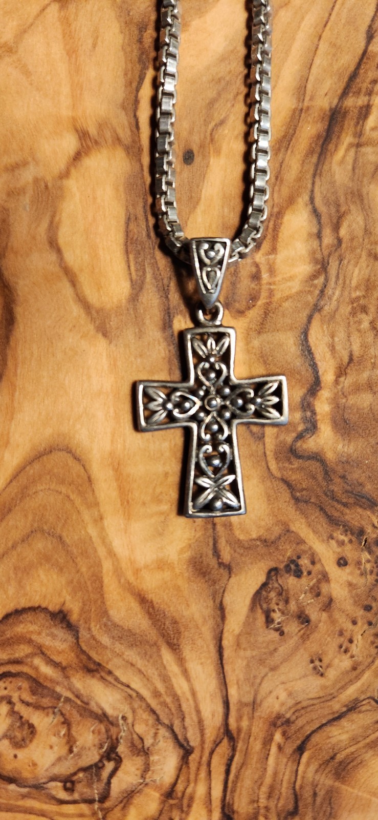 Retired Silpada True Faith Sterling Silver Cross Pendant Necklace 925 Italy Box