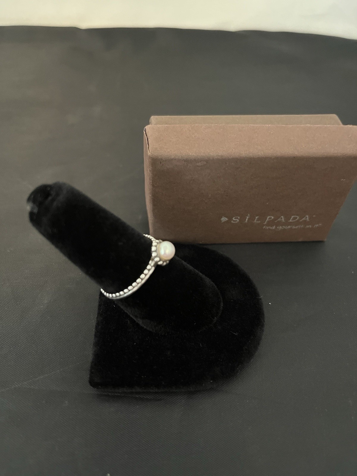 SILPADA R2746 BELLE FLEUR STACK PEARL RING TWIST .925 STERLING SILVER SIZE8 NIB