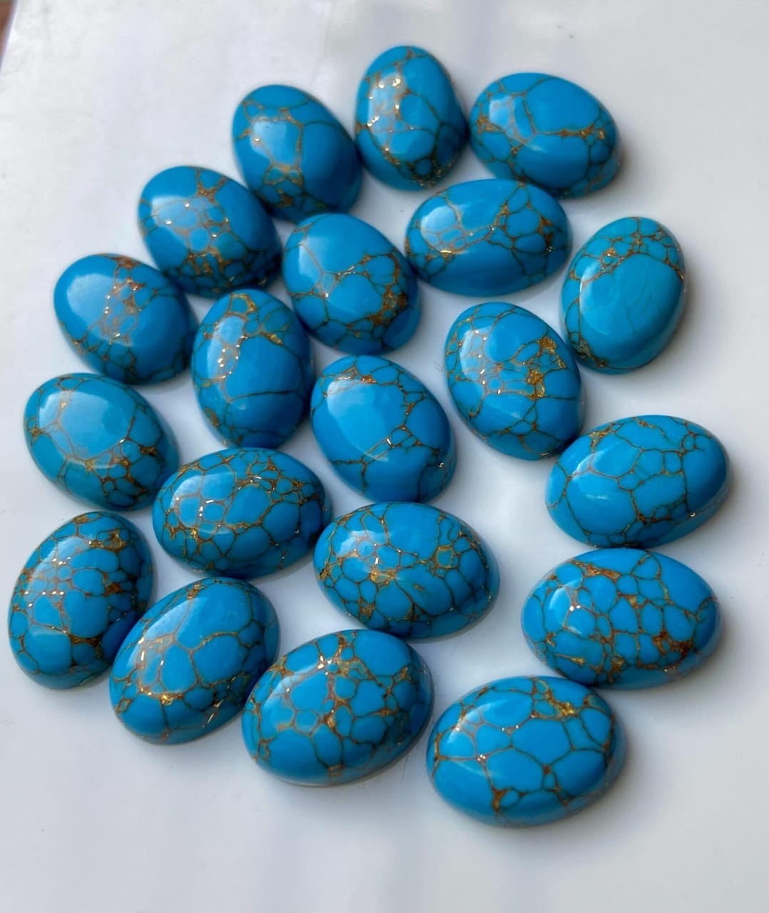 AA++ Blue Copper Turquoise Oval Cabochon Loose Gemstone Wholesale Lot