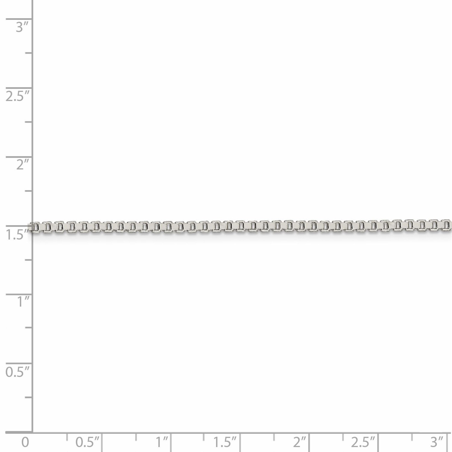 Sterling Silver Solid Polished 2mm Plain Box Chain w/ Lobster Clasp 16″ – 30″