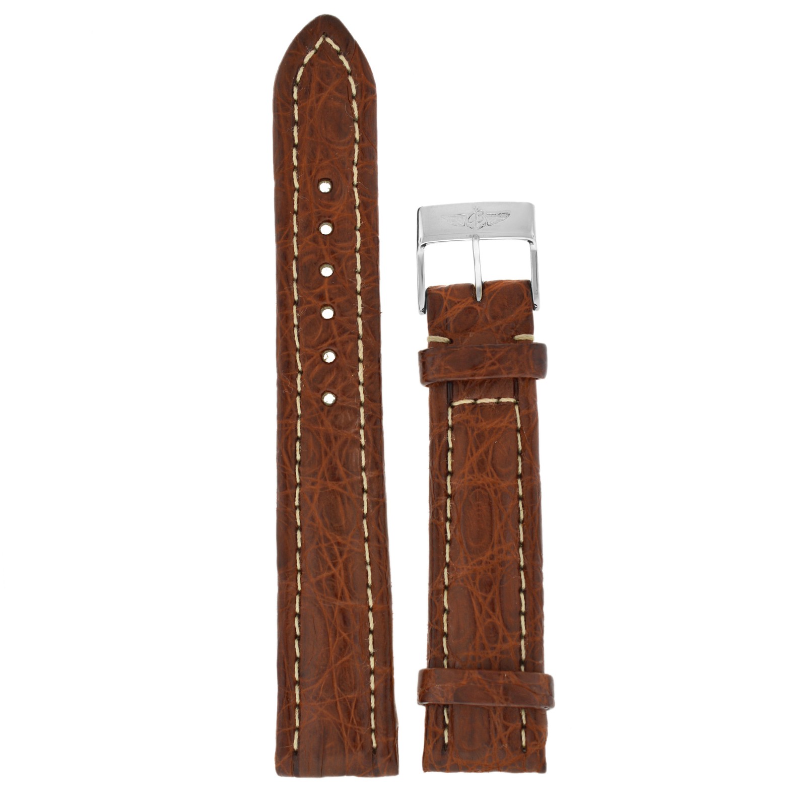 New Breitling 18MM x 16MM Brown Crocodile Leather Strap with Buckle 190MM Length
