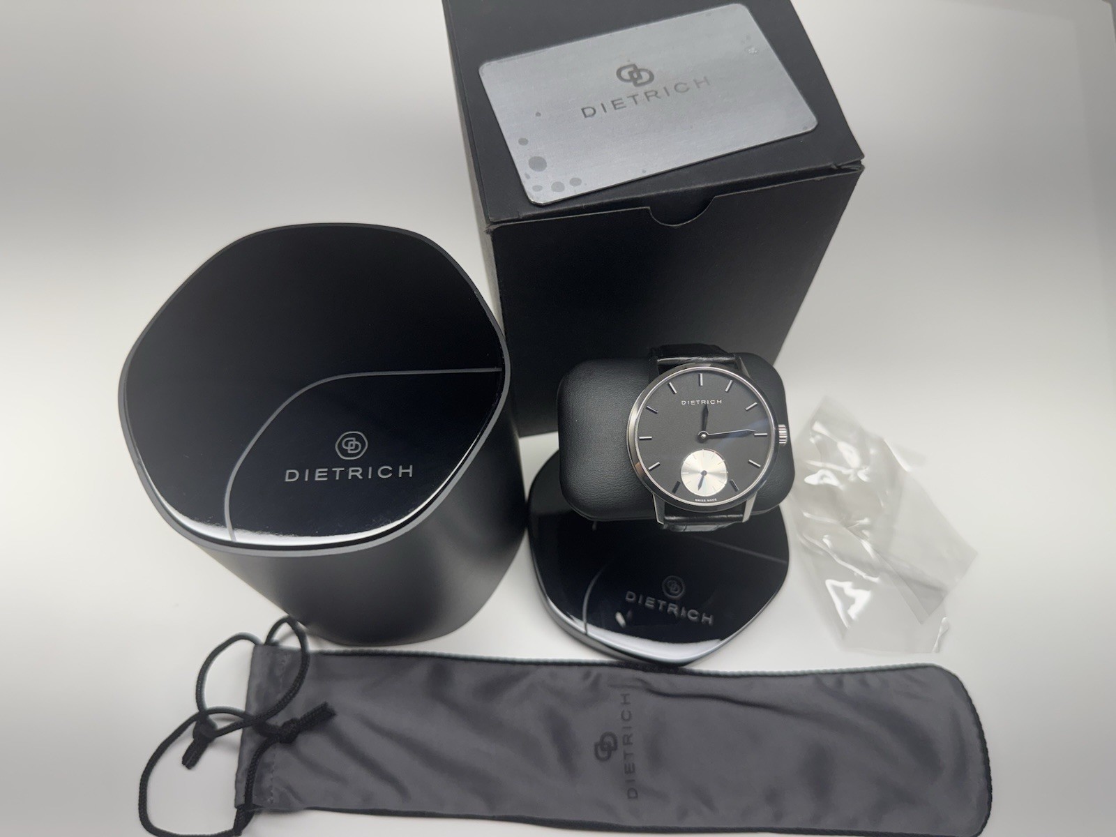 dietrich “night” black dial 17 jewels mechanical swiss made wristwatch $3995