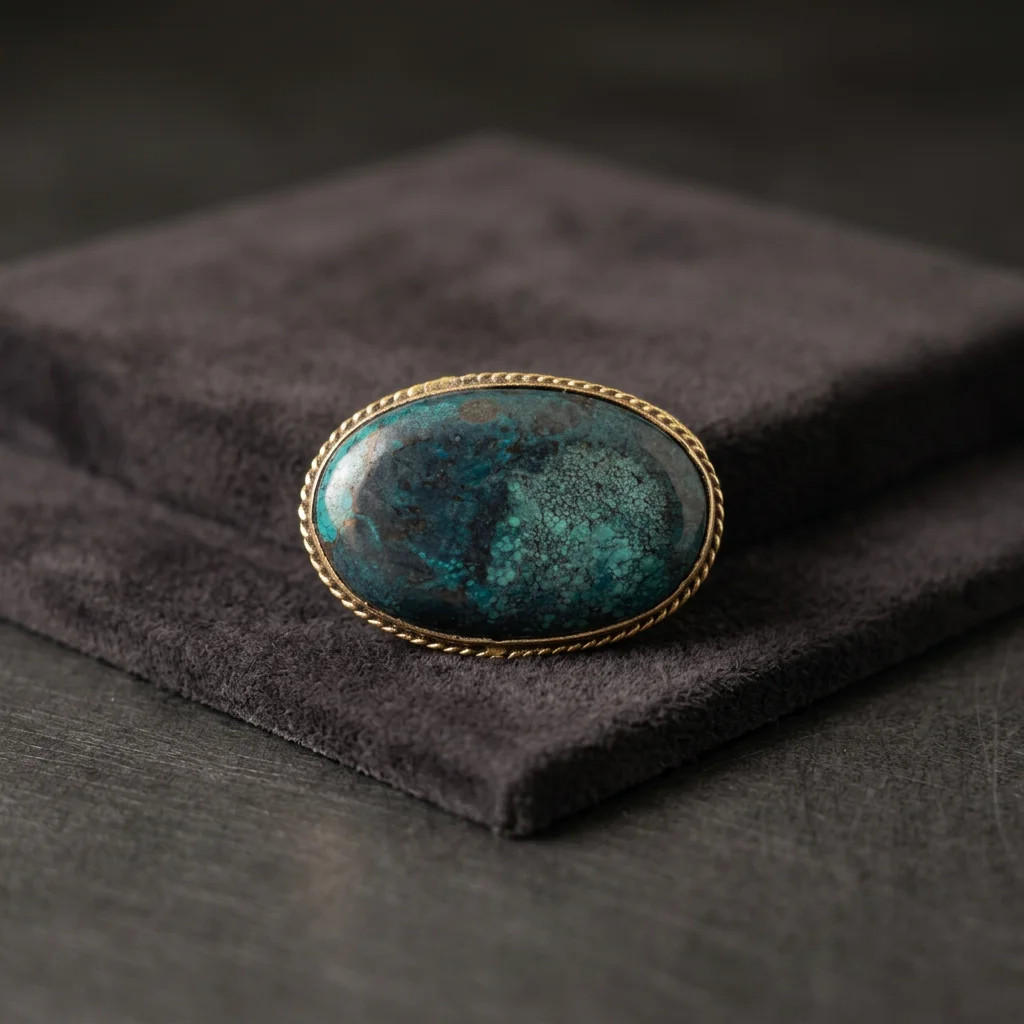 Tibetan Brass Groove Pendant Handmade Gemstone Jewelry Boho Statement