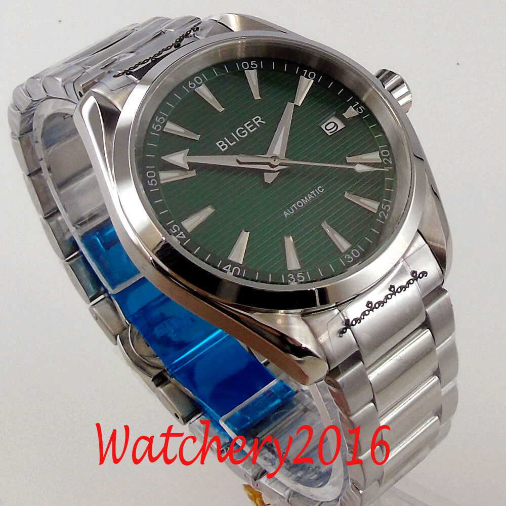 BLIGER NH35 Automatic Men’s Watch Date Sapphire Black/Green/Blue/White Dial 40mm