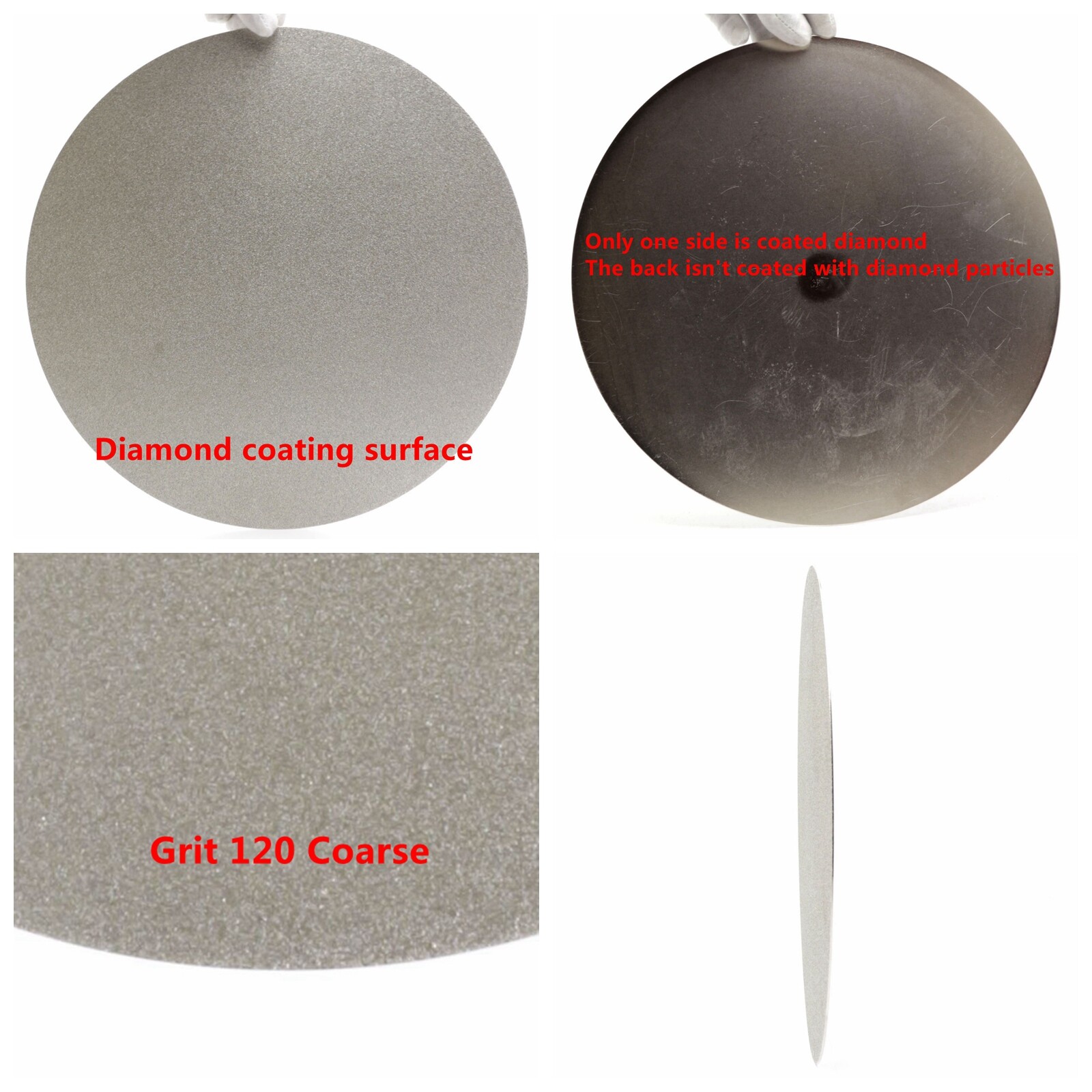 NO CENTER HOLE 8″ inch Grit 80-3000 Diamond Grinding Disc Abrasive Flat Lap Disk