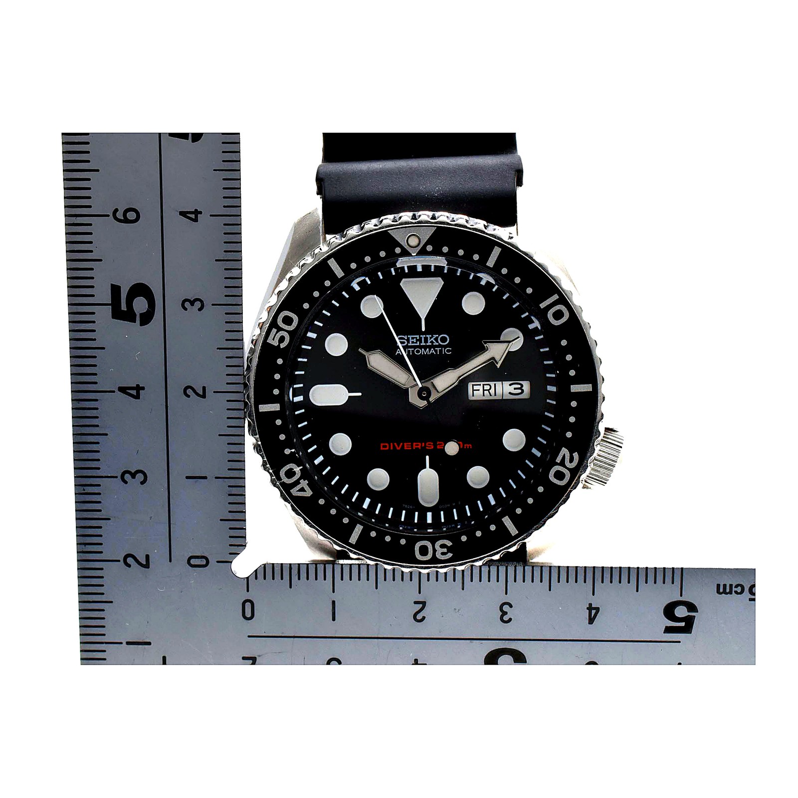 Seiko SKX007J Automatic Scuba Diver 200m Men Stainless Steel Day Date Black