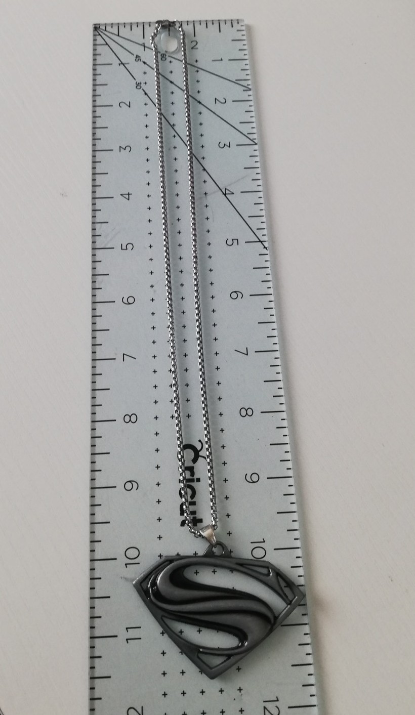 Superhero Superman Pendant 316L Stainless Steel Box Chain New.