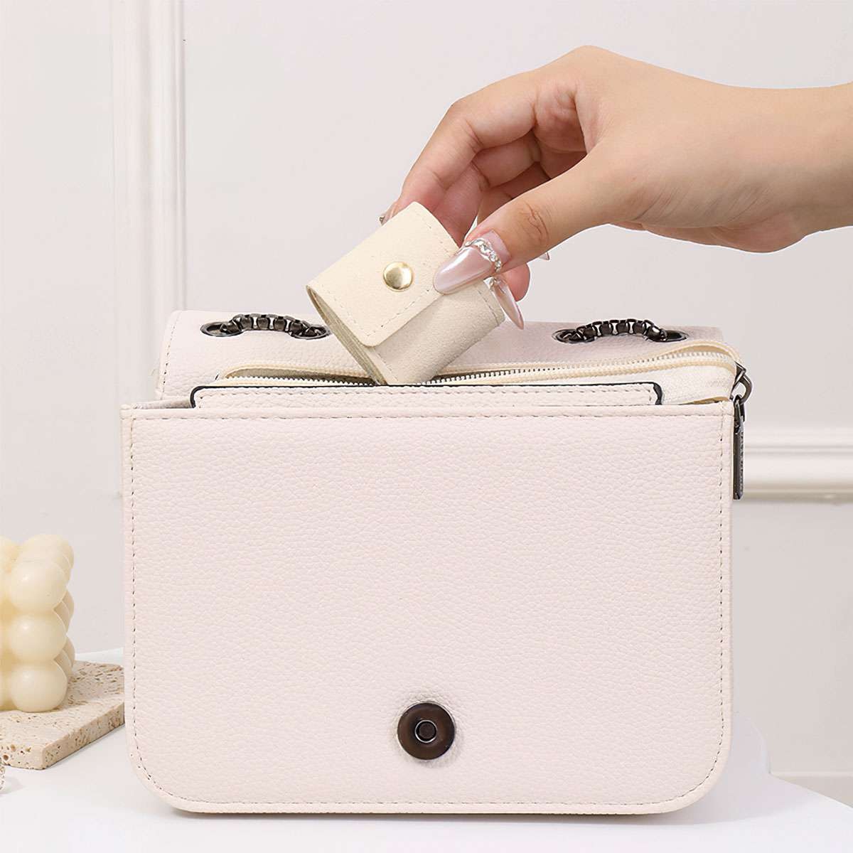 Travel Jewelry Organizer Roll Bag Case Foldable Rings Earrings Necklaces Holder