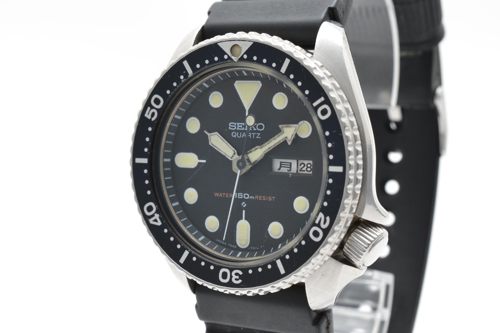 [EXCELLENT+5] SEIKO 7548-7000 150m Diver Black Vintage Kanji Quartz Men’s Watch