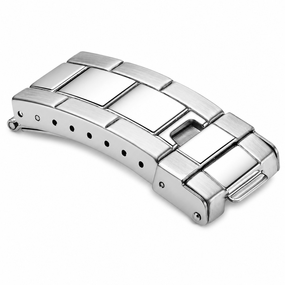 FLIP LOCK CLASP DIVER EXTENSION BUCKLE FOR ROLEX GMT OYSTER WATCH BAND SHINY /CE