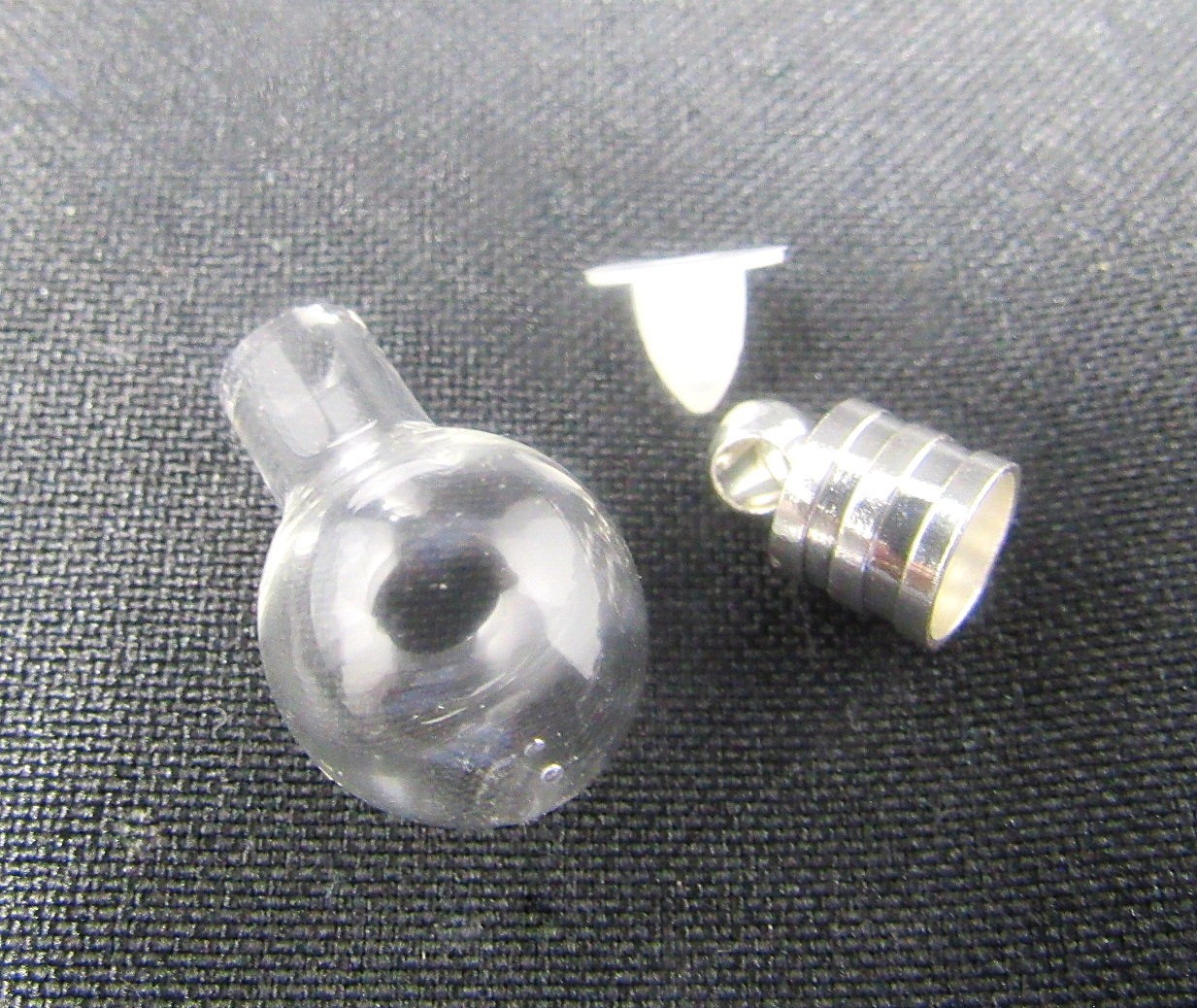 Bulb Ball Flask Clear Glass Vial 1in Bottle Charm Cremation Ashes Pendant Rice