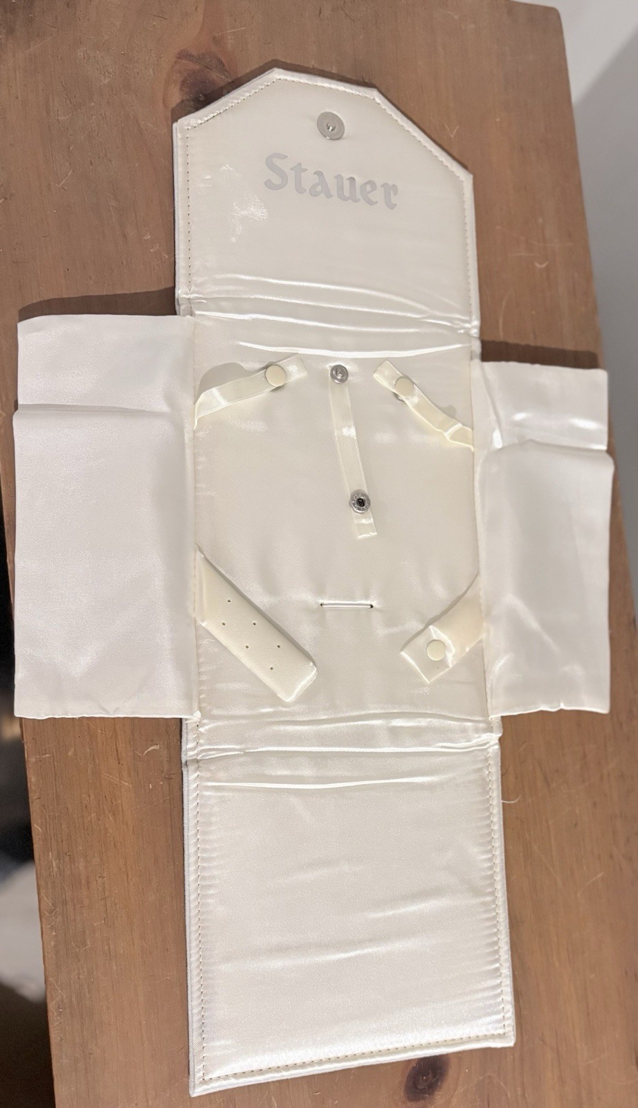 Stauer Foldable Lined Jewelry Pouch Bag, White Satin Lining case only