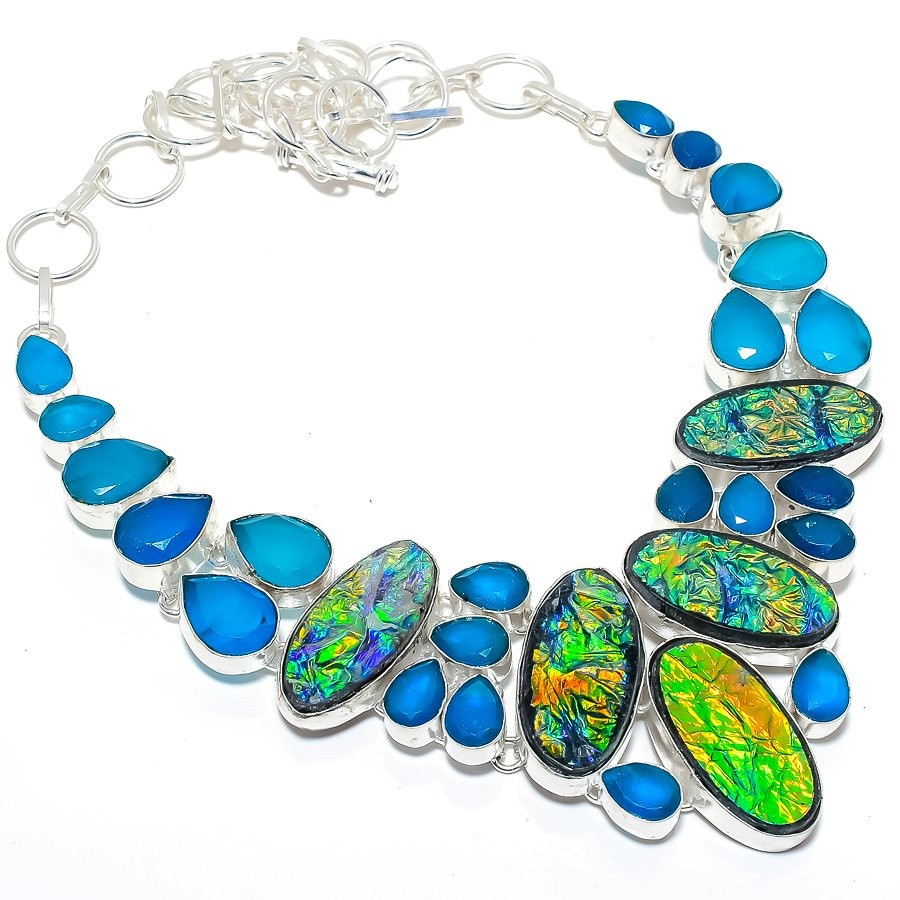 Triplet Fire Opal Gemstone Handmade Jewelry Necklace 18″
