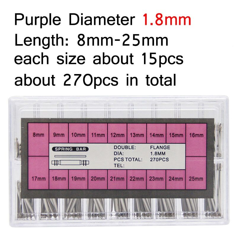 1.5mm 1.8mm 6mm 8-25mm Release Spring Bar Repair Tool Watch Band Connecting Pins