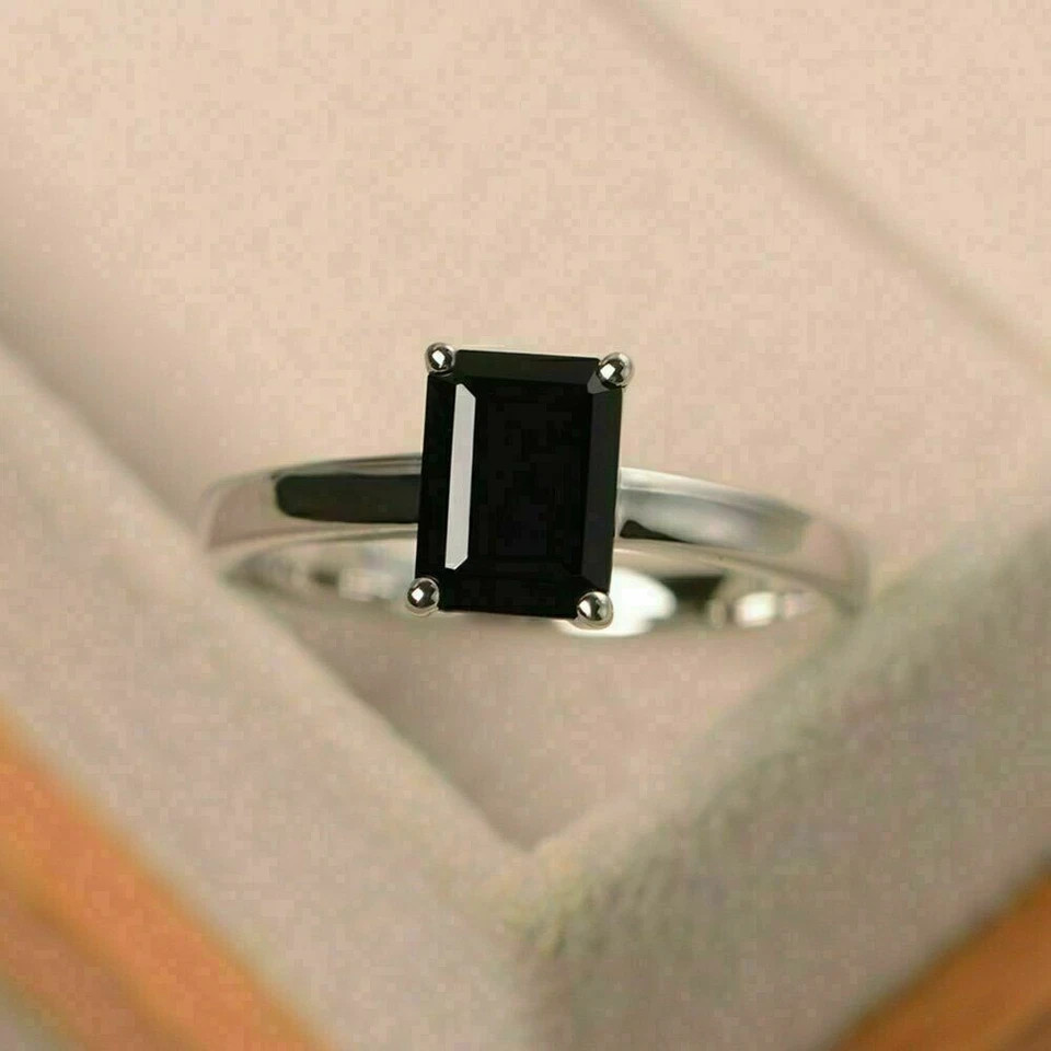 2 Ct Emerald Lab Created Diamond Women’s Engagement Ring 14k White Gold Plated