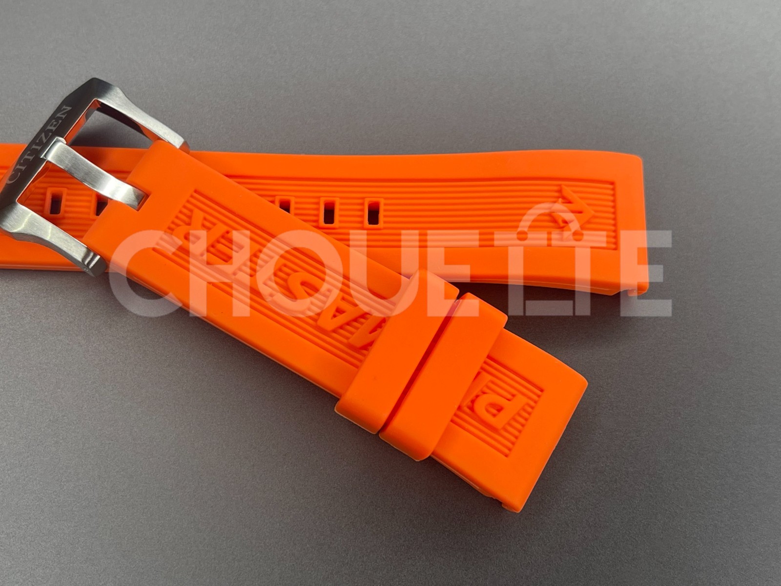 Citizen Promaster JR4061-18E, JR4061-00F 22mm Orange Rubber Watch Band with PINS