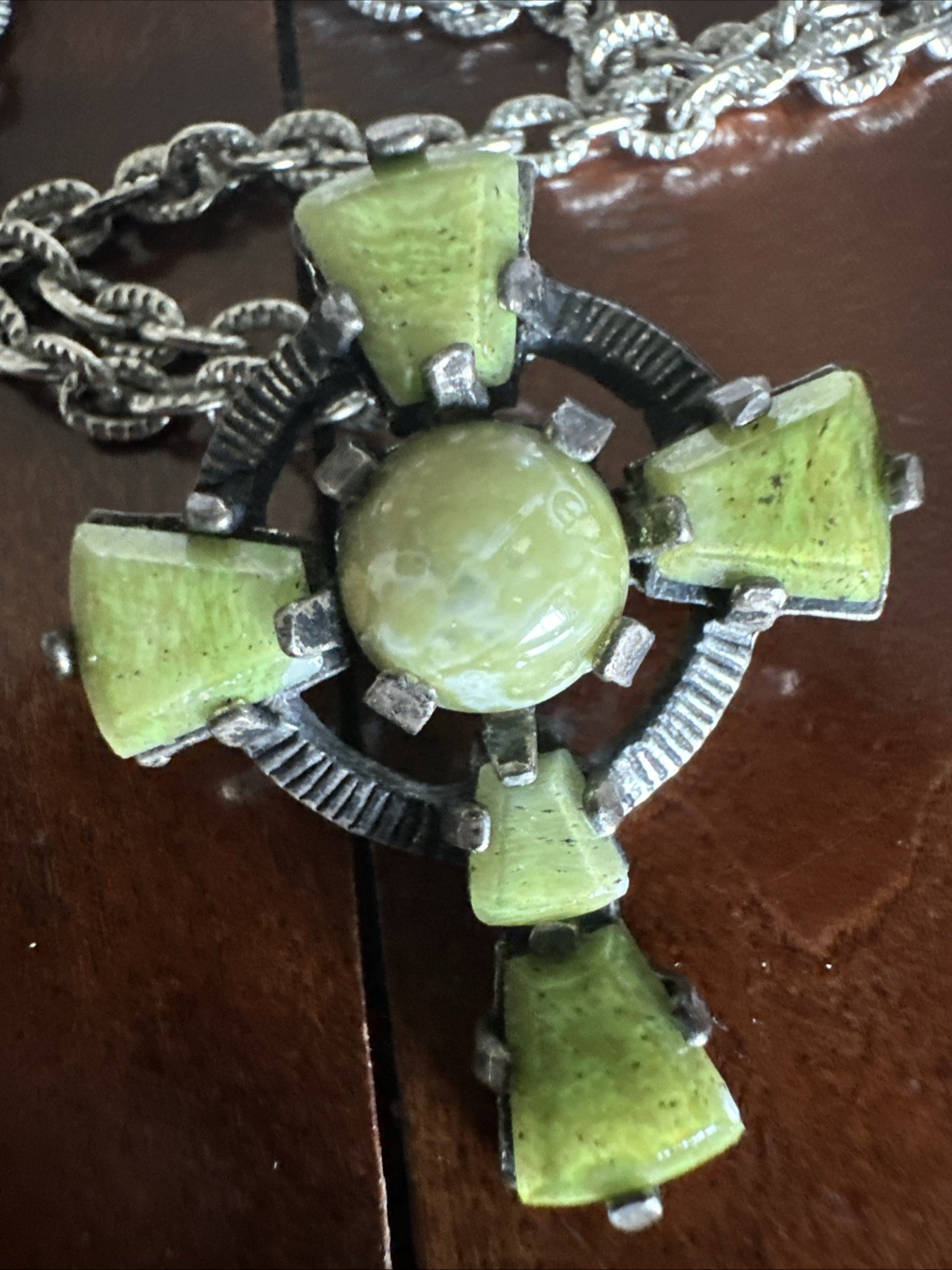 Connemara Marble Irish Jewelry Necklace Cross Vintage