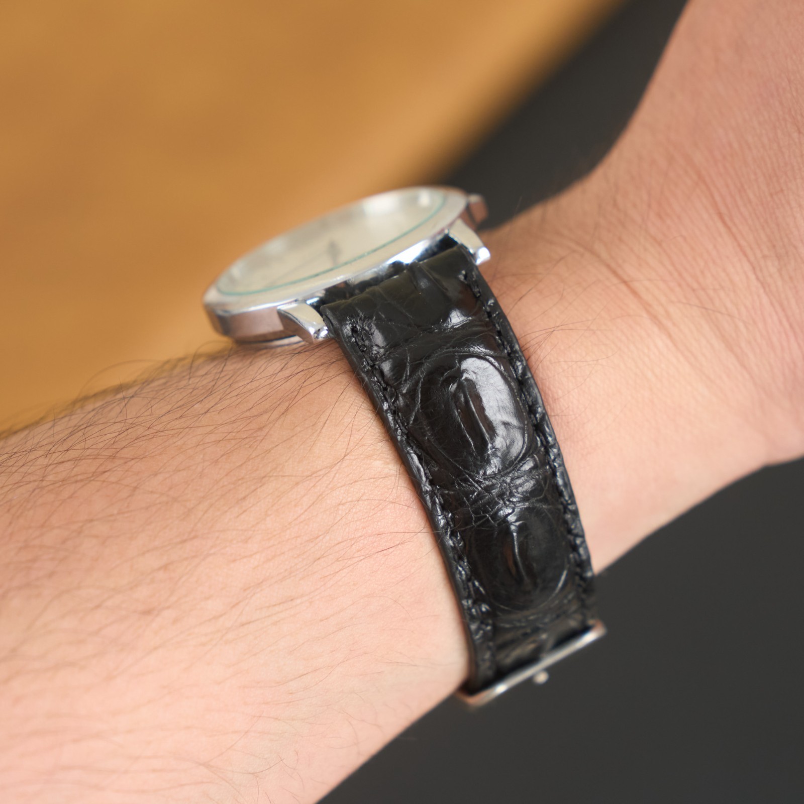 Crocodile Hornback Leather Watch Strap Genuine Crocodile Watch Band Men Handmade