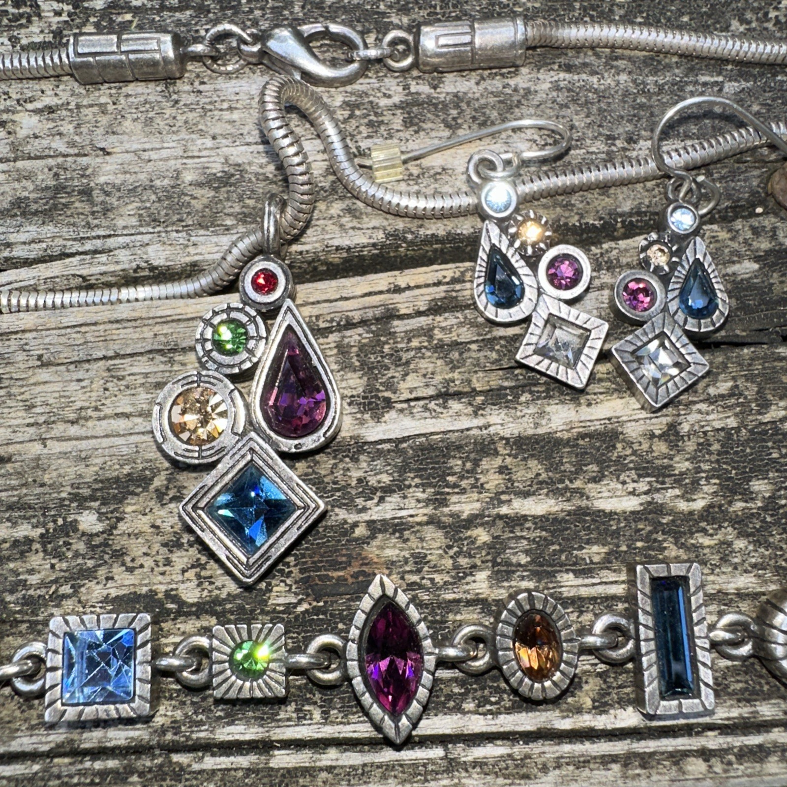 NWOTMINT!! Patricia Locke Silver Charm/Cluster Necklace, bracelet, And Earrings