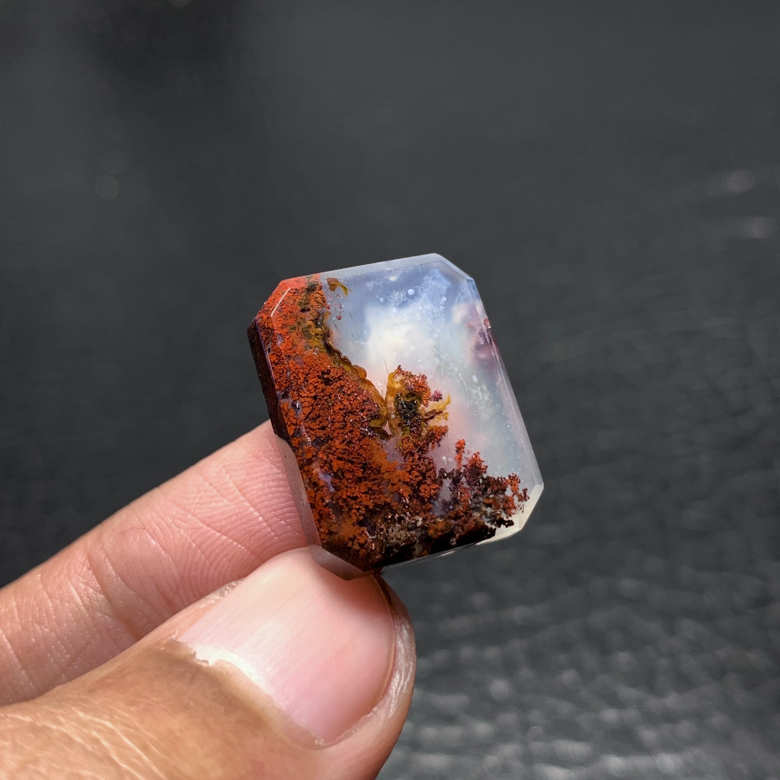 Scenic Moss Agate Cabochon 20x16x5mm High Quality 18.5 ct