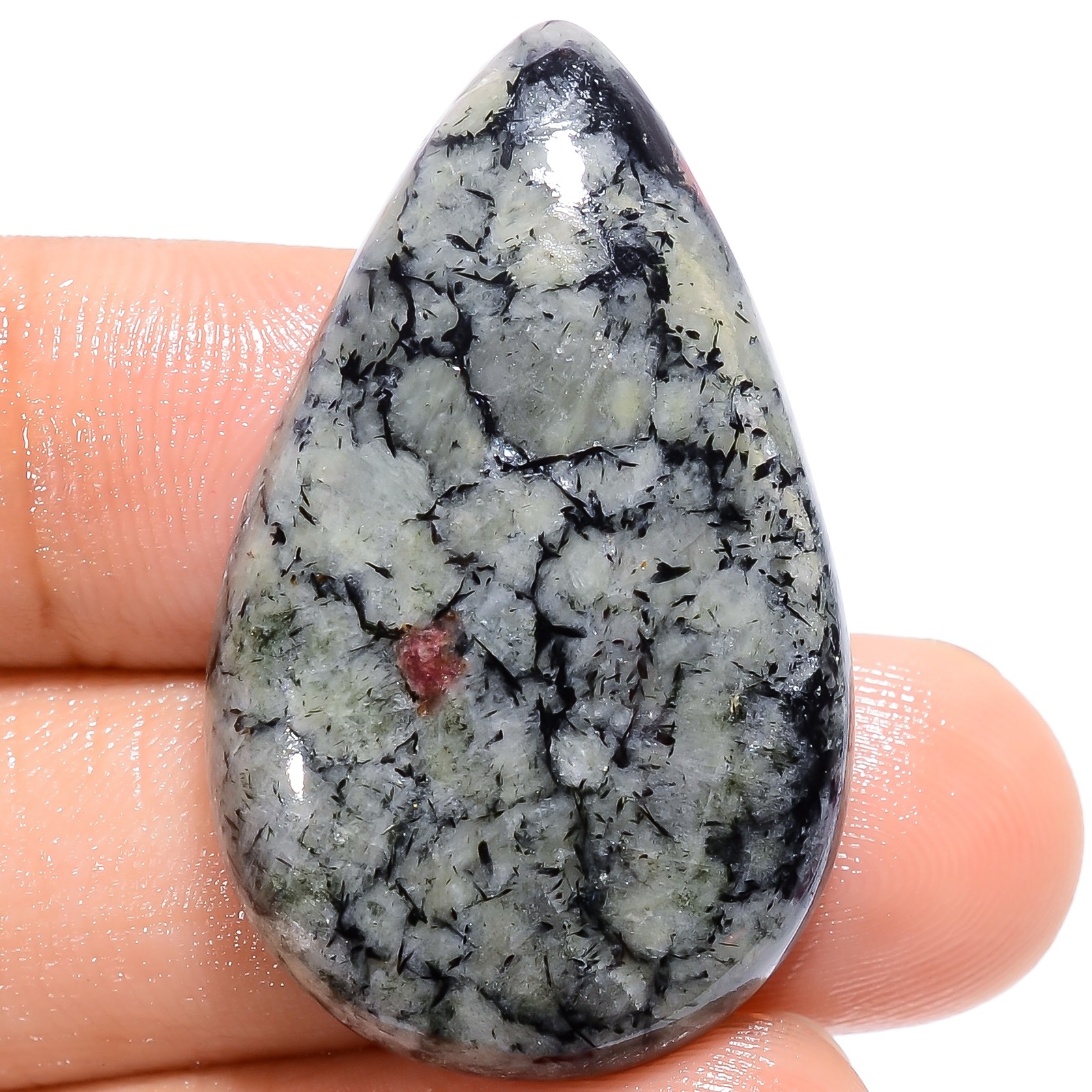 100% Natural Eudialyte Pear Shape Cabochon Gemstone 44.5 Ct. 36X22X6 mm X-15445