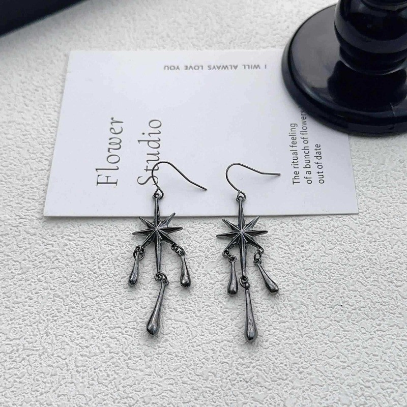 Women’s Fashion Earrings Gothic Punk Earrings Octagonal Star Pendant Earrings