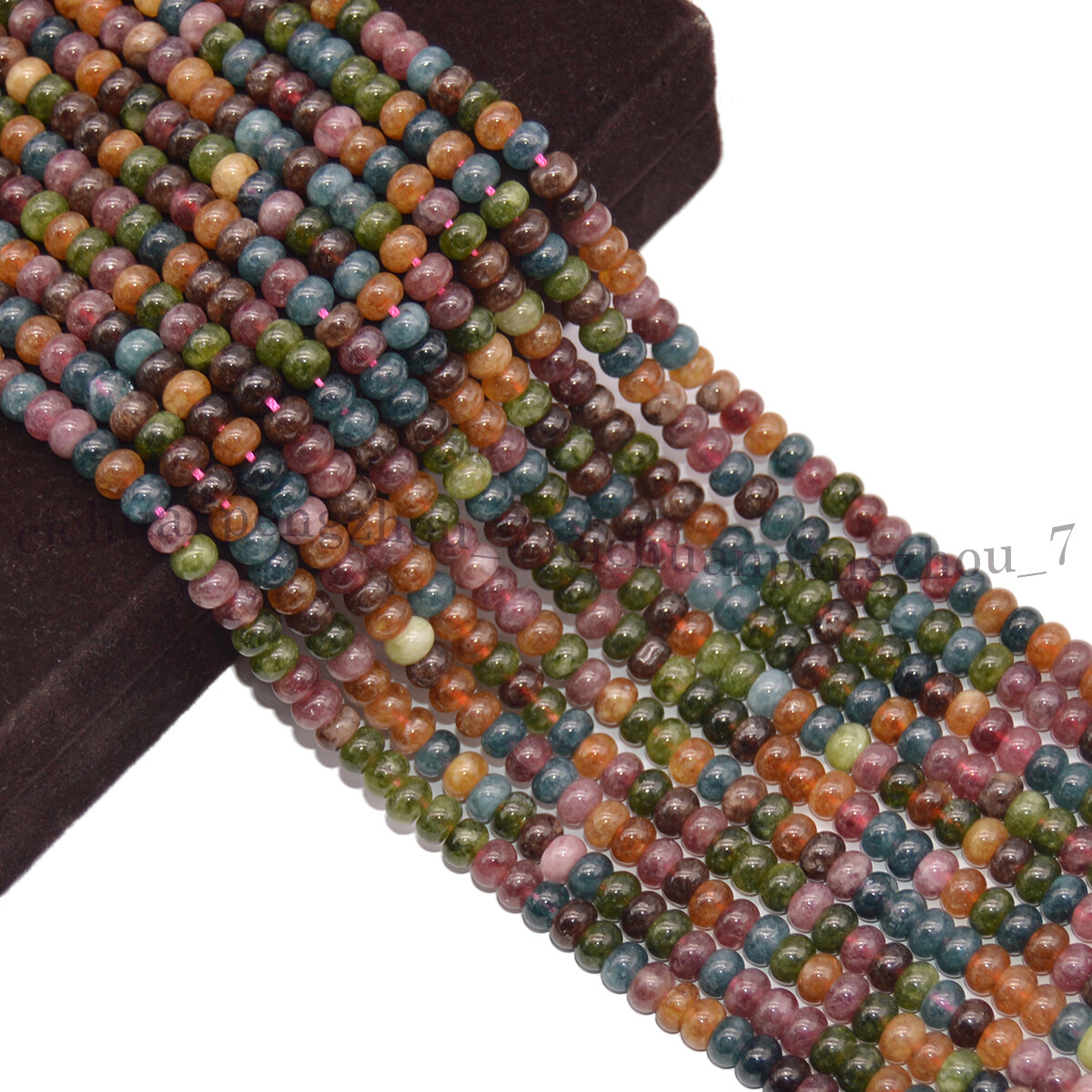 Natural Colorful Tourmaline 4x6mm 5x8mm Rondelle Gemstone Loose Beads 15”Strand