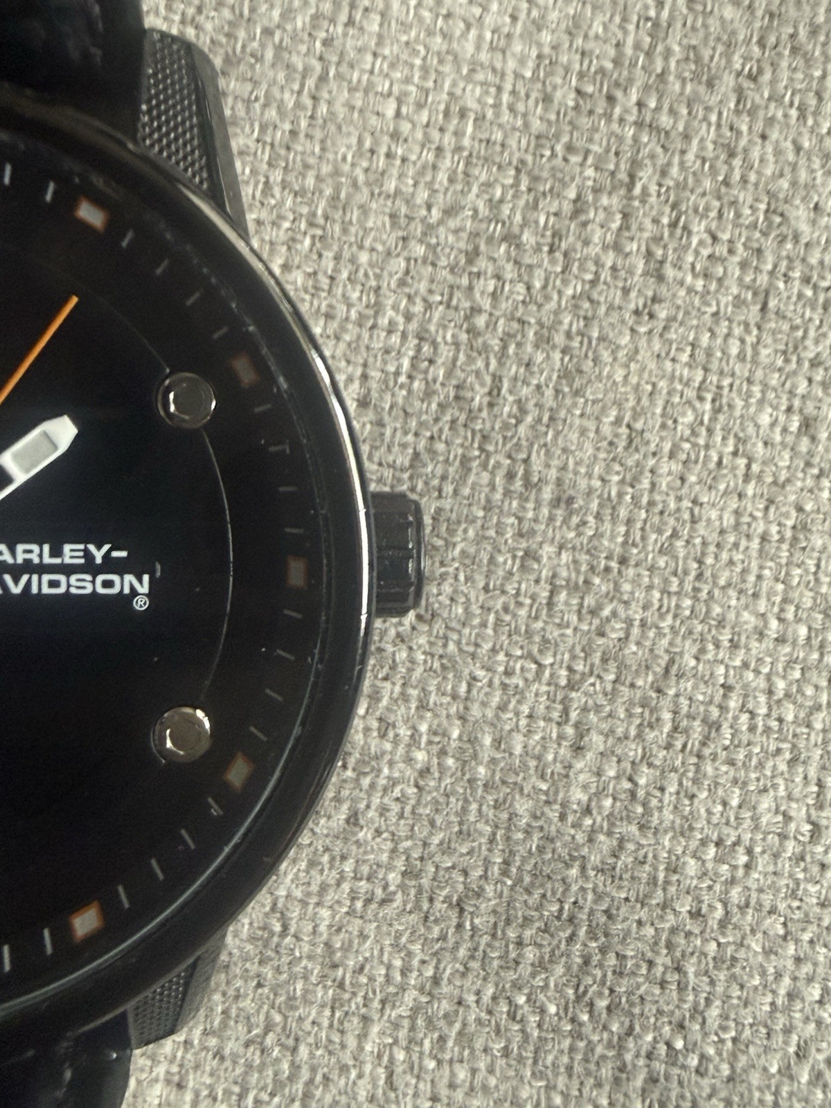 Bulova Harley Davidson Men’s Quartz Black Dial Leather Strap Watch 78B153