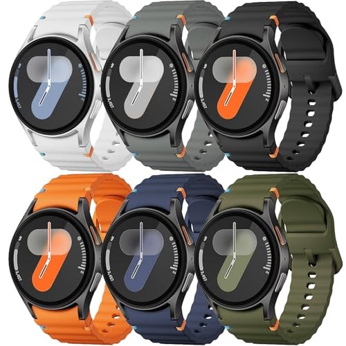 6 Pack Soft Silicone Strap Watch Band For Samsung Galaxy Watch 4 5 6 7 40-47mm