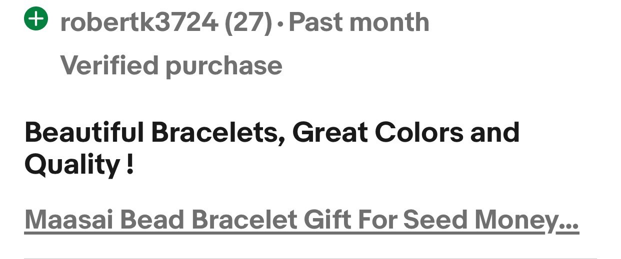 Handcrafted African Bead Bracelet Support Gift Financing Litter Cleanup In Kenya