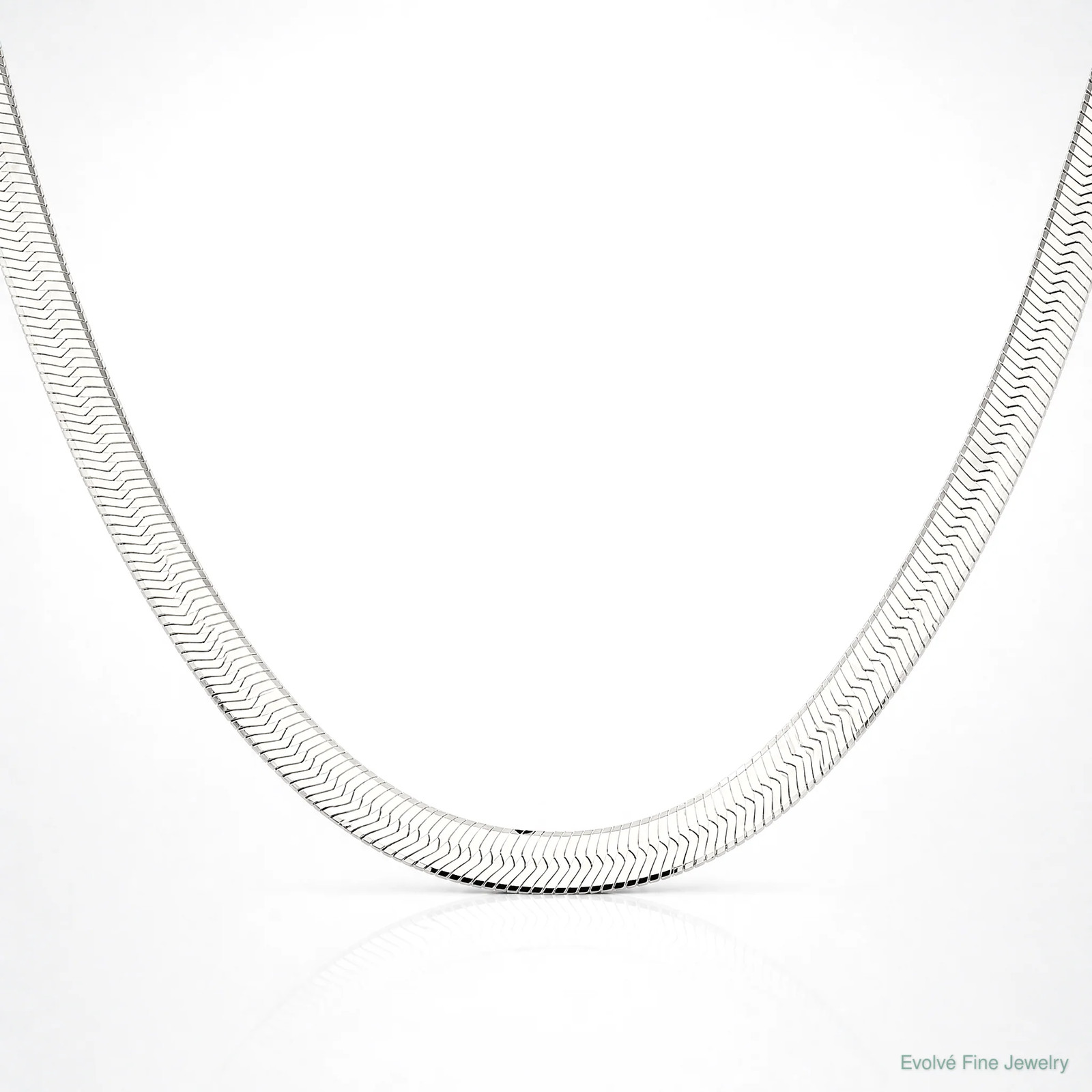 Sterling Silver 8.75mm Magic Herringbone Chain Necklace 18″-24″