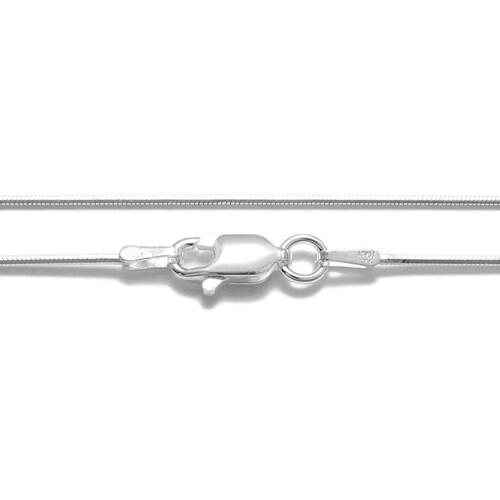 925 Sterling Silver Diamond Cut Snake Chain Necklace 1mm (025 Gauge)