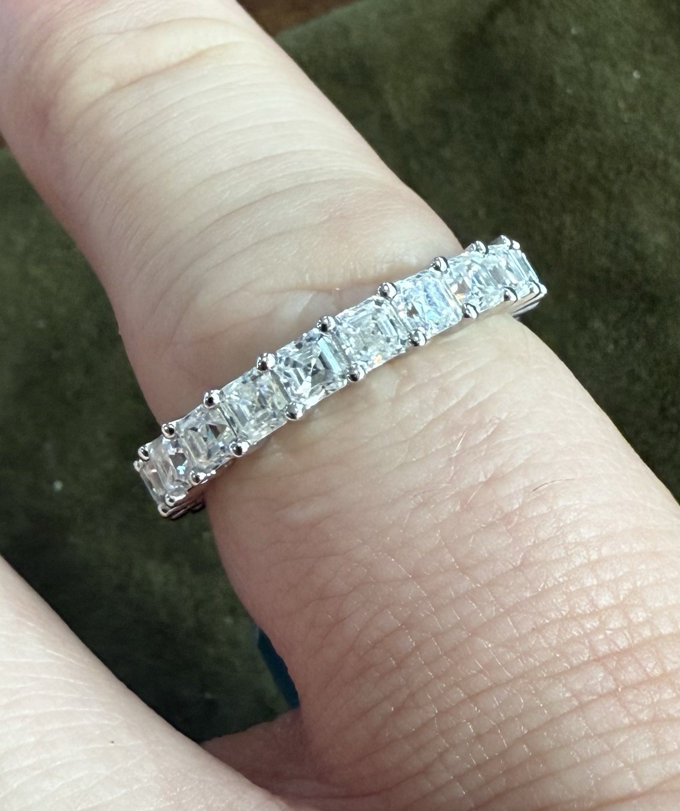 Engagement Wedding SIZE 8 Moissanite Ring 925 Sterling Silver $500 Retail Rap