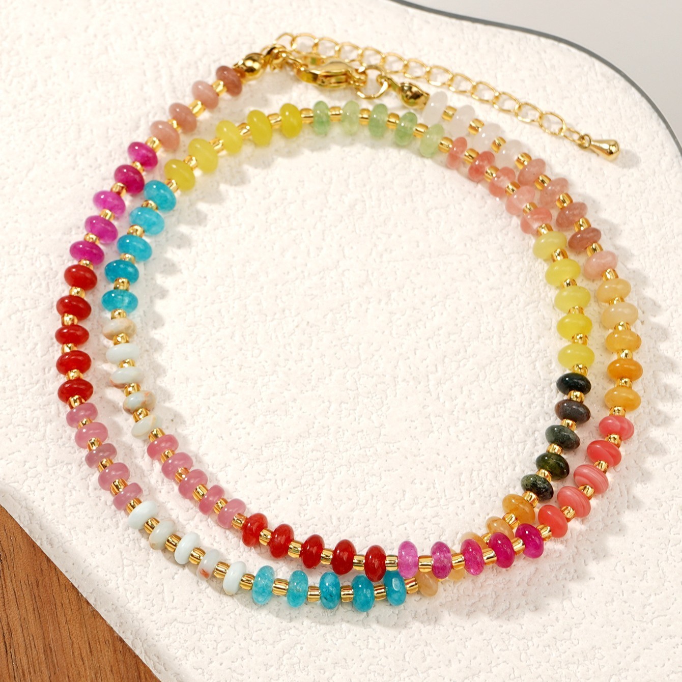 Assorted Rainbow Crystal Beaded Healing Bohemian Choker Necklace for Women Gift