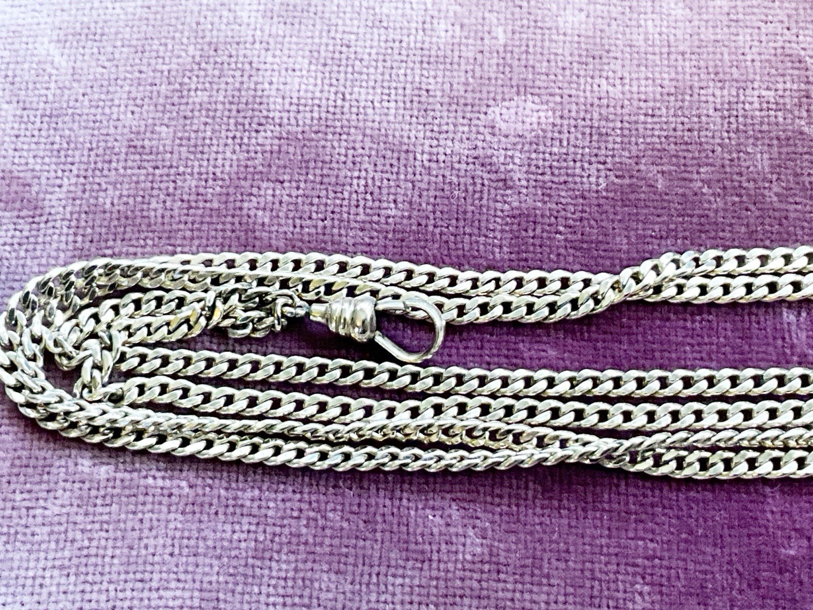 Antique Gold Filled Slide & Chain for Watch, Locket, Pendant with Opal & Pearls