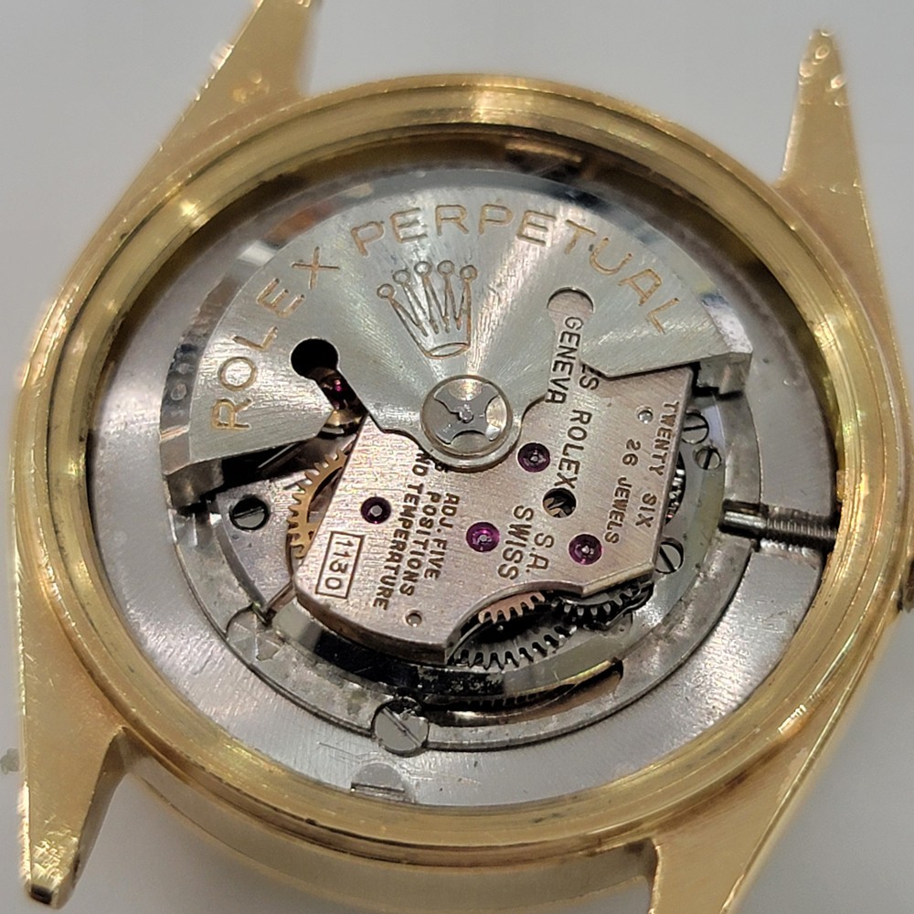Rolex Ref 6624 Oyster Date 18k Solid Gold Midsize 30mm 1960s Automatic RA456C