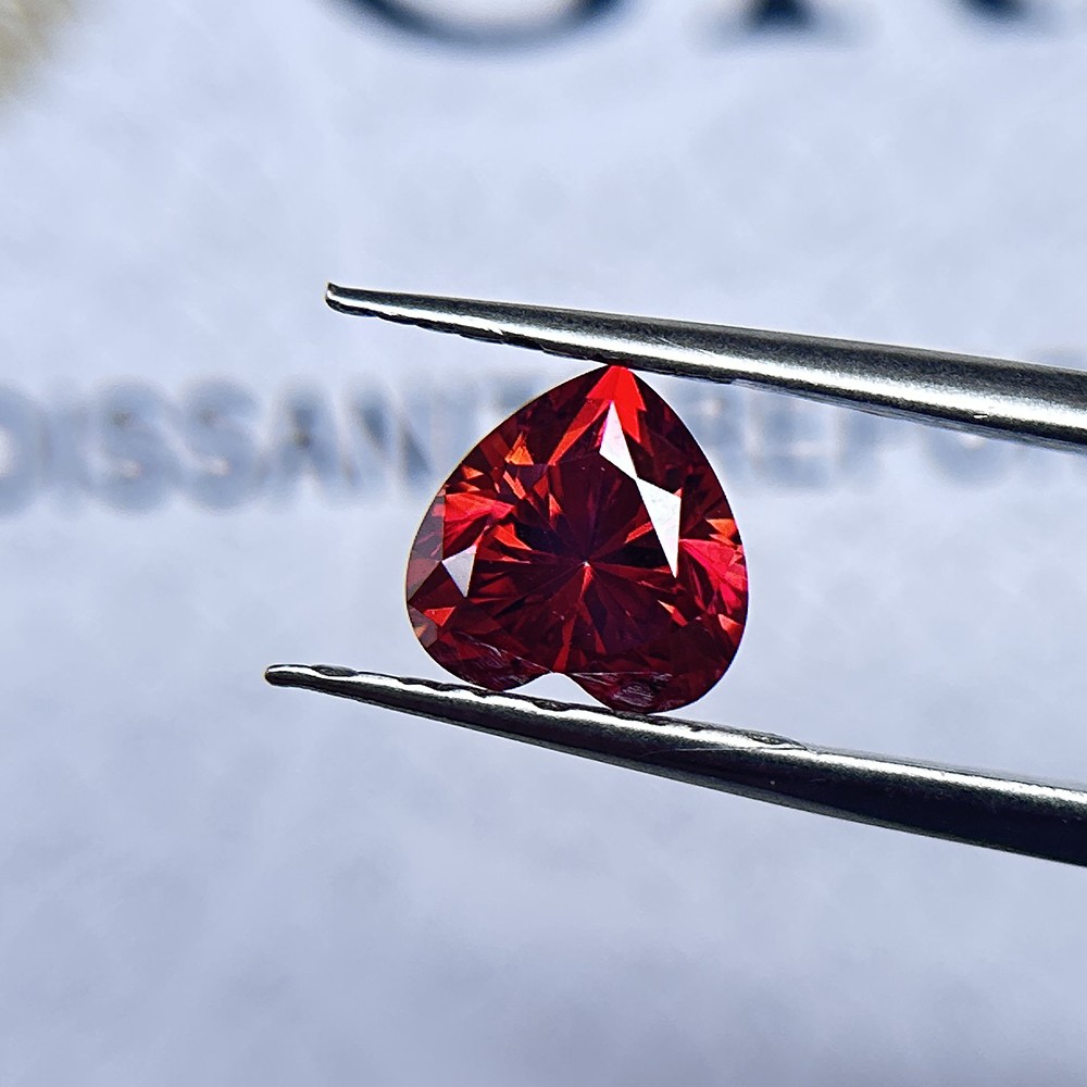 1PCS Heart Cut Garnet 3x3mm-11x11mm Loose Moissanite Stone for Jewelry Making