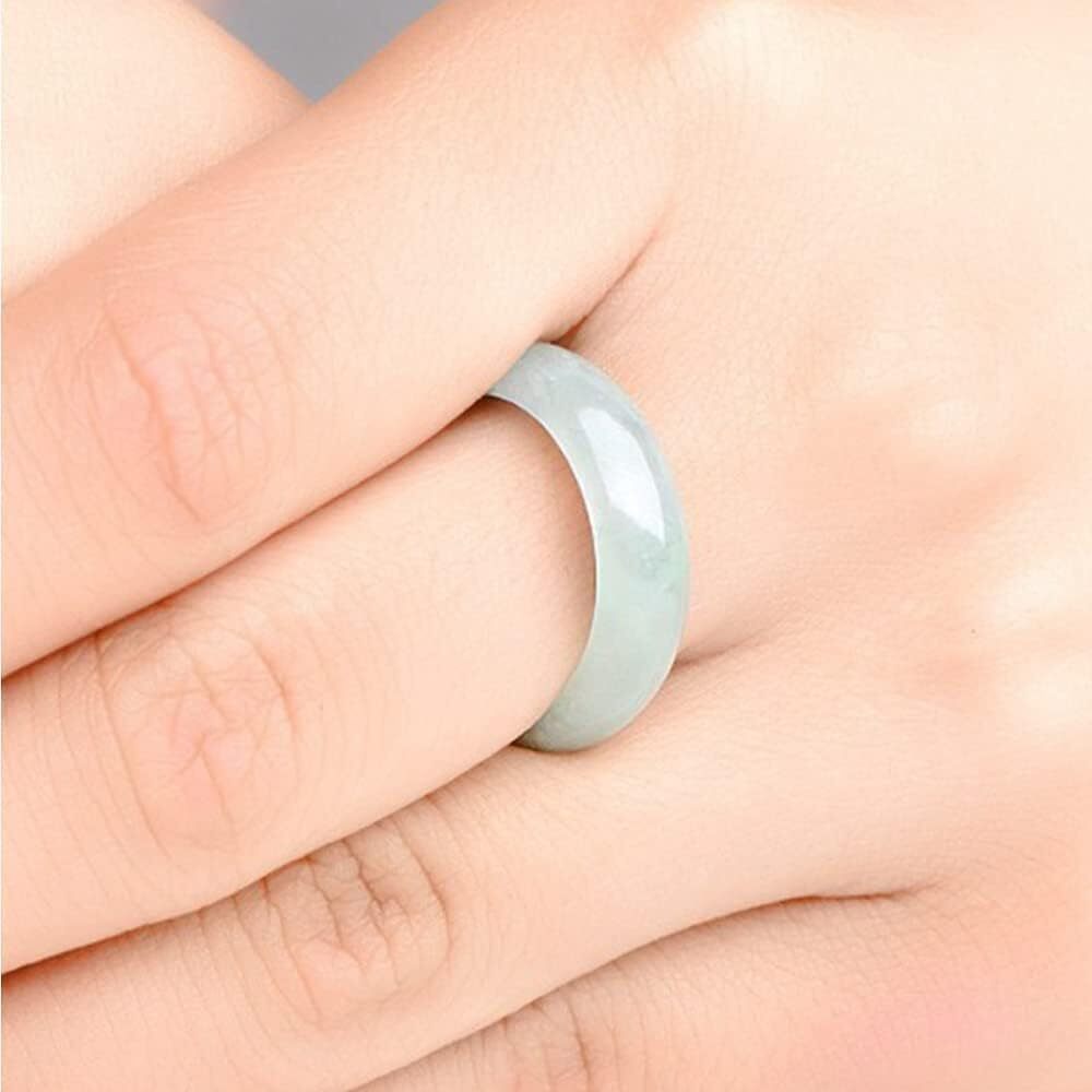 Natural A Grade Jade Band Burma Jade Ring for Women Men, Myanmar Jadeite Jewelry