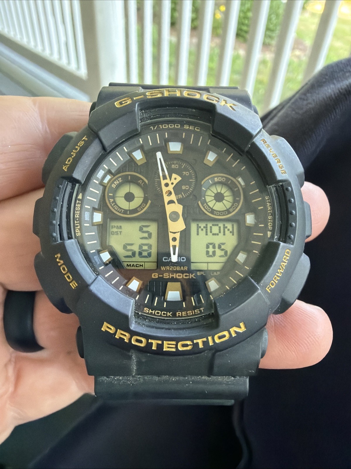 Casio G-Shock GA-100GBX ANI DIGI Gold On Black