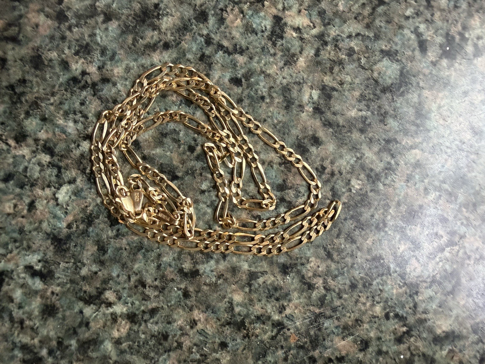 14kt Solid Yellow Gold Figaro chain, 25inches, 9.5 grams