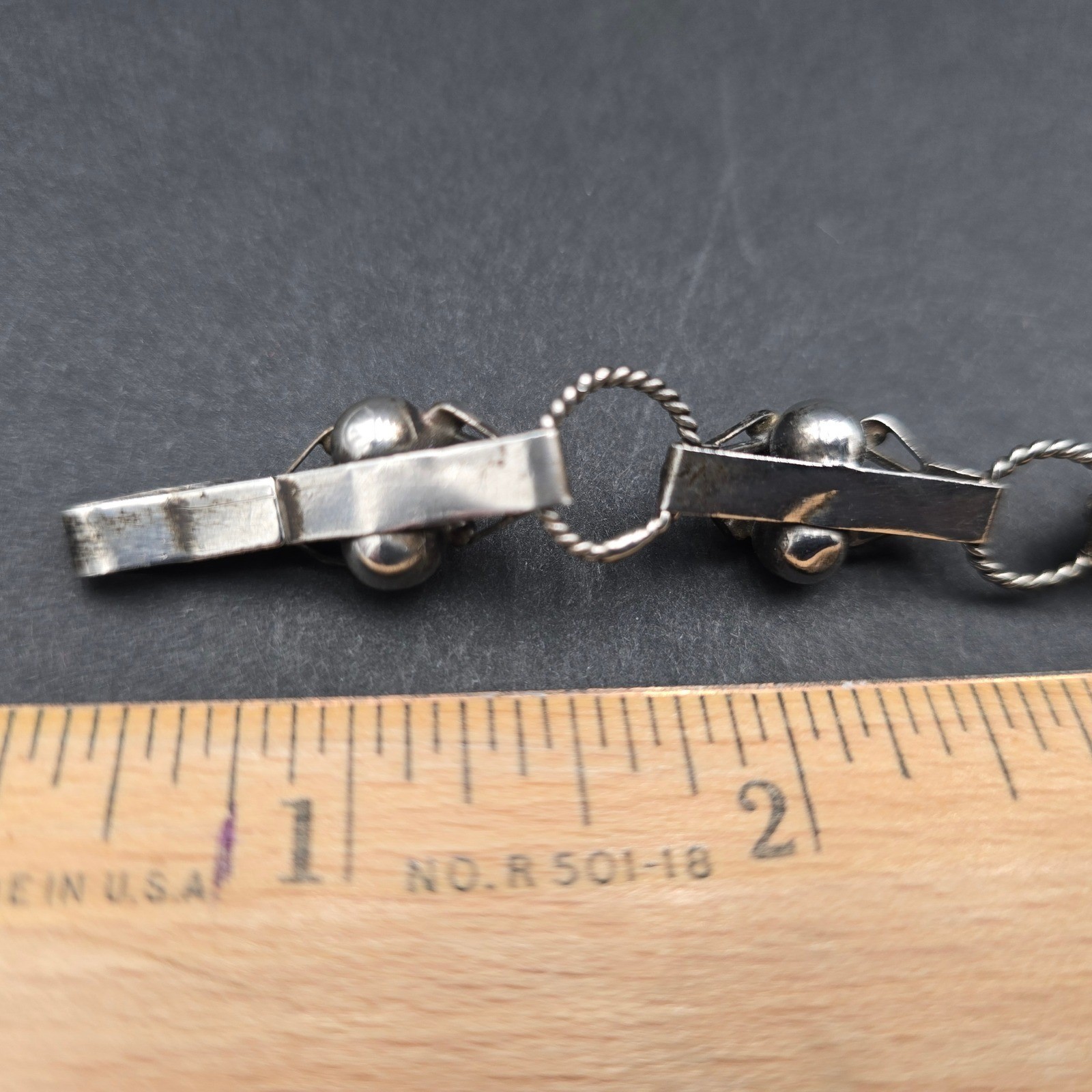 Vintage Mexican Sterling Silver 925 Turquoise Link Bracelet Mexico 7.25in
