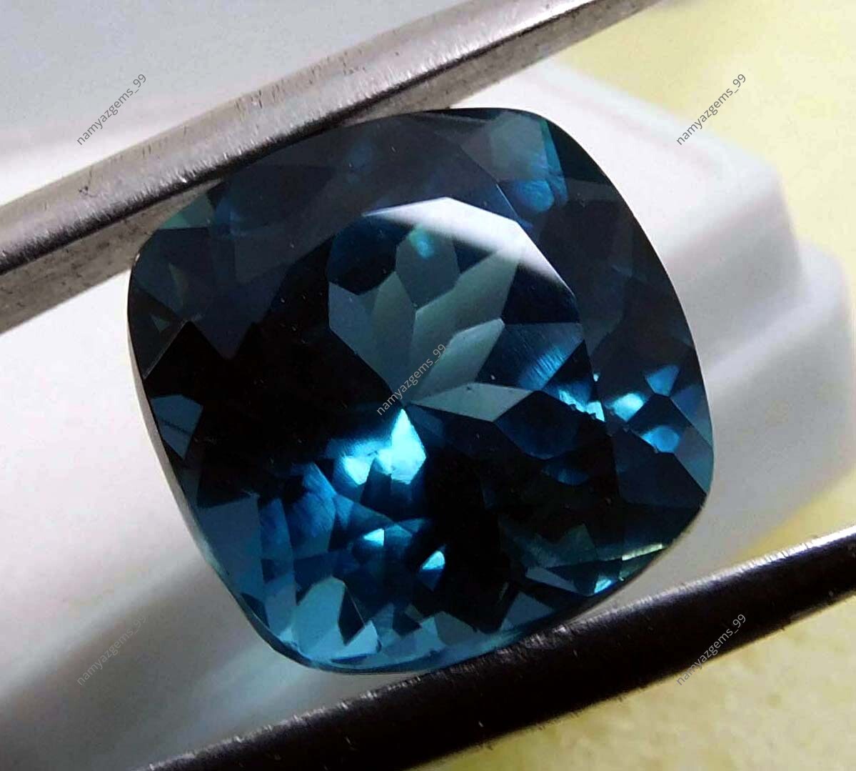 10.10 CT + Natural Blue Montana Sapphire Cushion Cut CERTIFIED Loose Gemstone