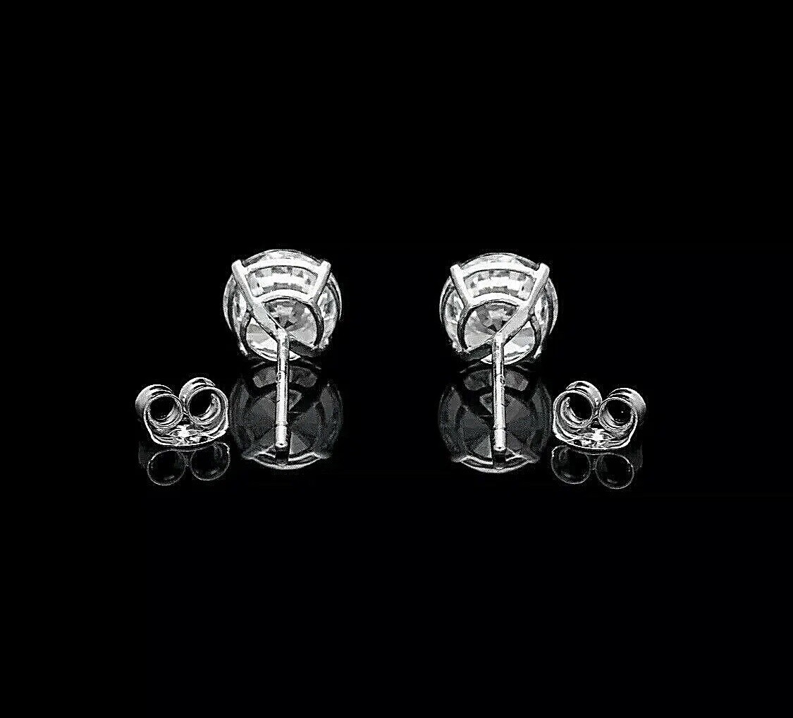 1.60 CT Round Cut VVS1/D GRA Certified Moissanite Stud Earrings 14K White Gold