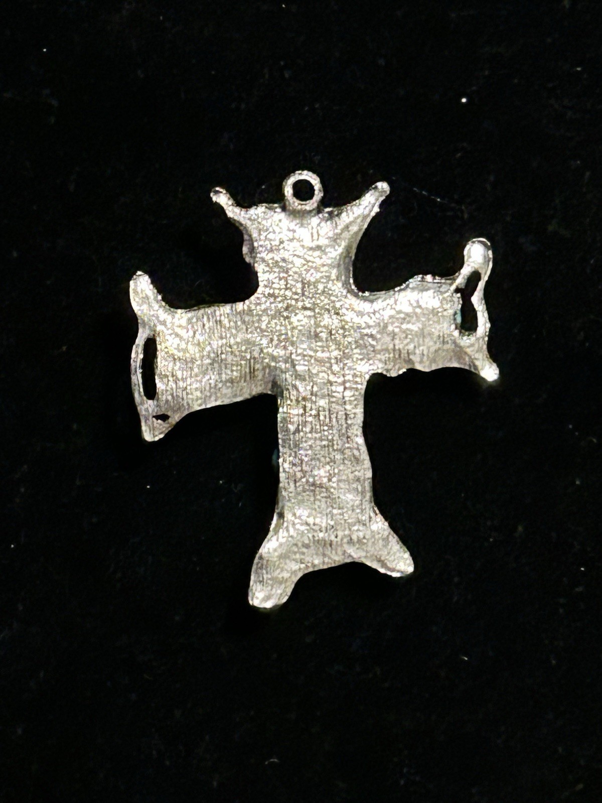Artisan Handmade Silver Solder Turquoise Stones LCross Pendant 2 1/2”