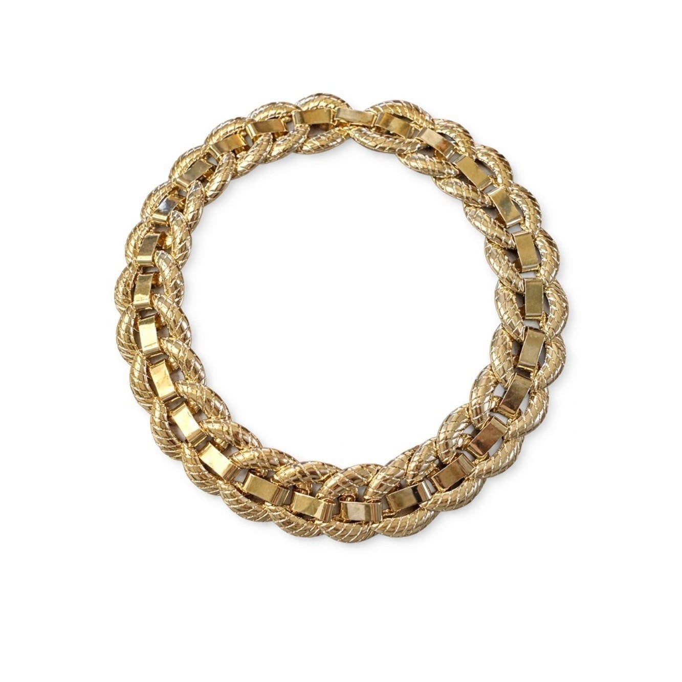 Chunky Gold Statement Chain Necklace Heavy Weight Double Link Collar NWT