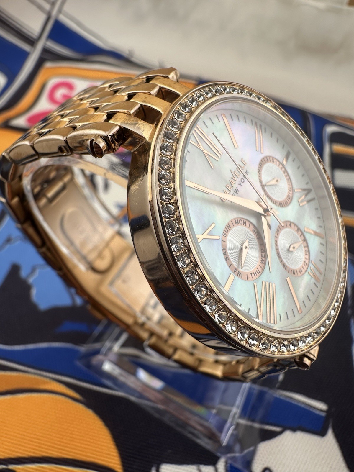 Caravelle New York Gold Tone Mother of Pearl Dial Women’s Quartz