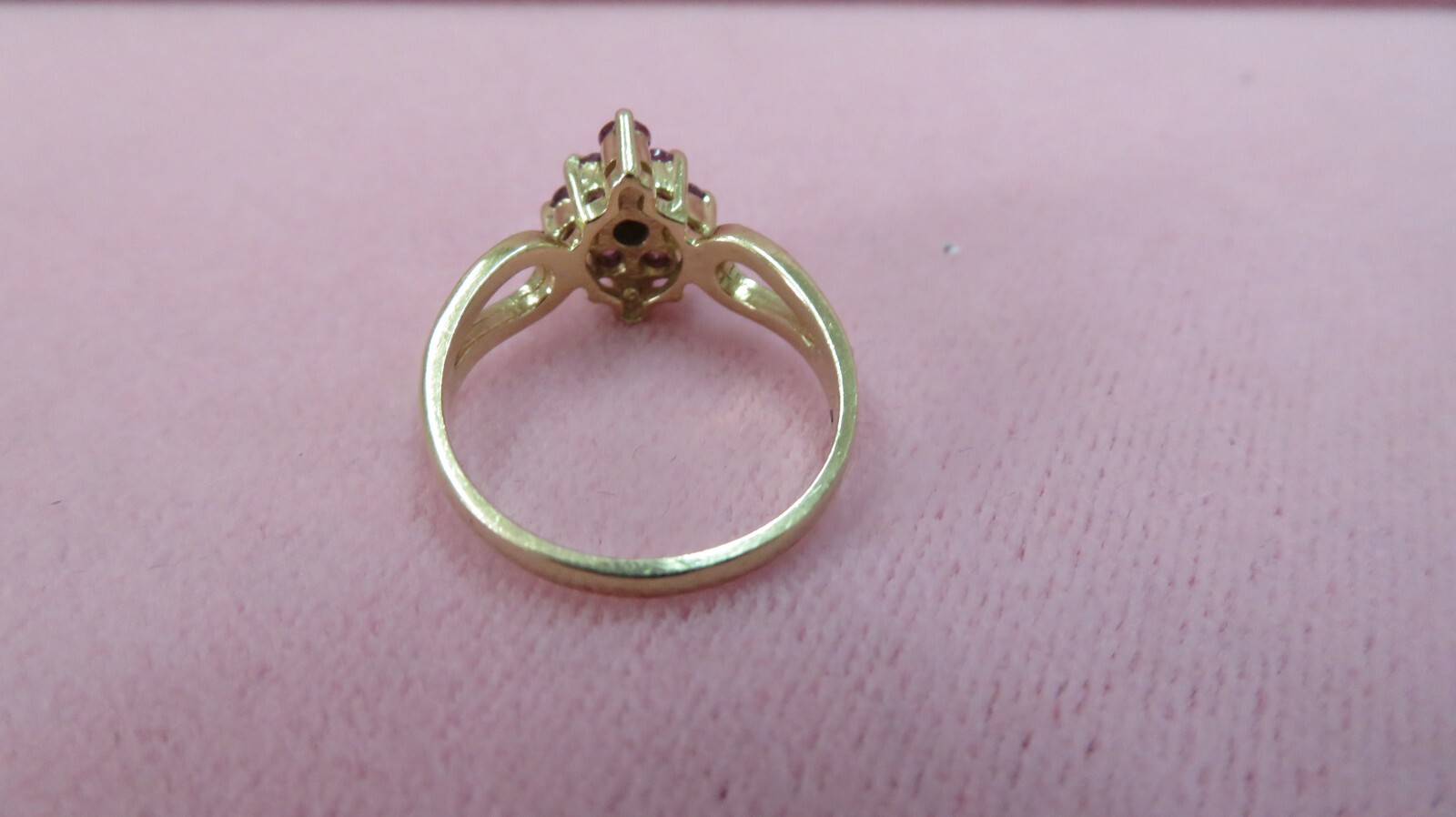 10K Solid Gold Ruby Diamond Band Ring Size 5.75 / 2.53 Grams