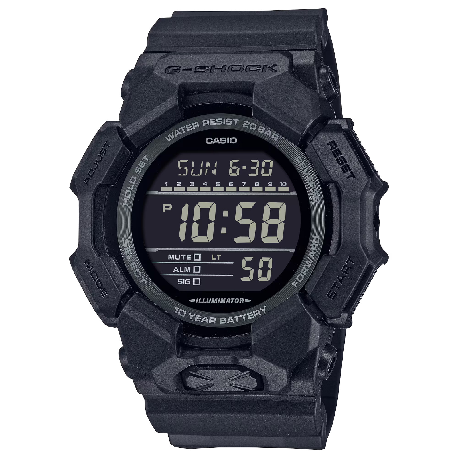 Casio G-Shock GD-010-1A1JF Quartz Carbon Big Case Black 51.9mm Watch